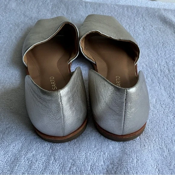 Franco Sarto Women's Metallic Silver Loafers Sz 7.5 - Picture 5 of 11